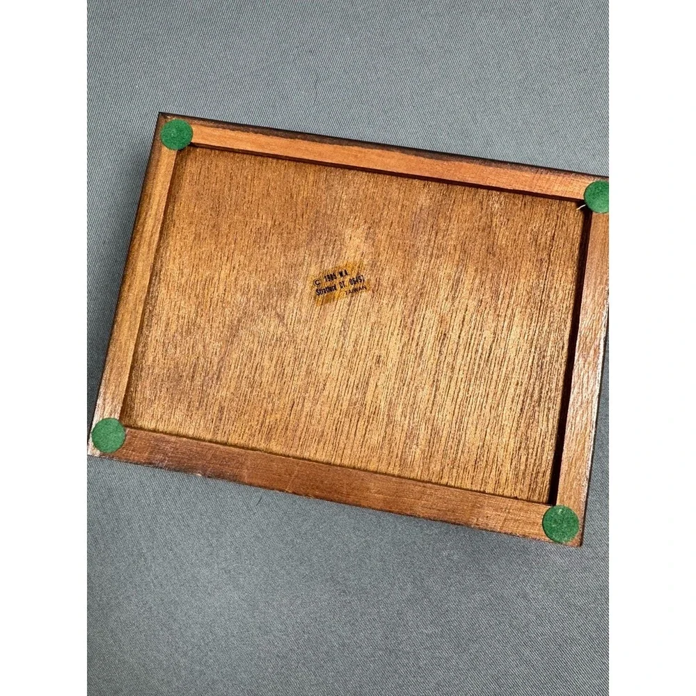 Vintage Playing Card Box, 1985 Antique Car Wood Box with Metal  Model T Sealed‎